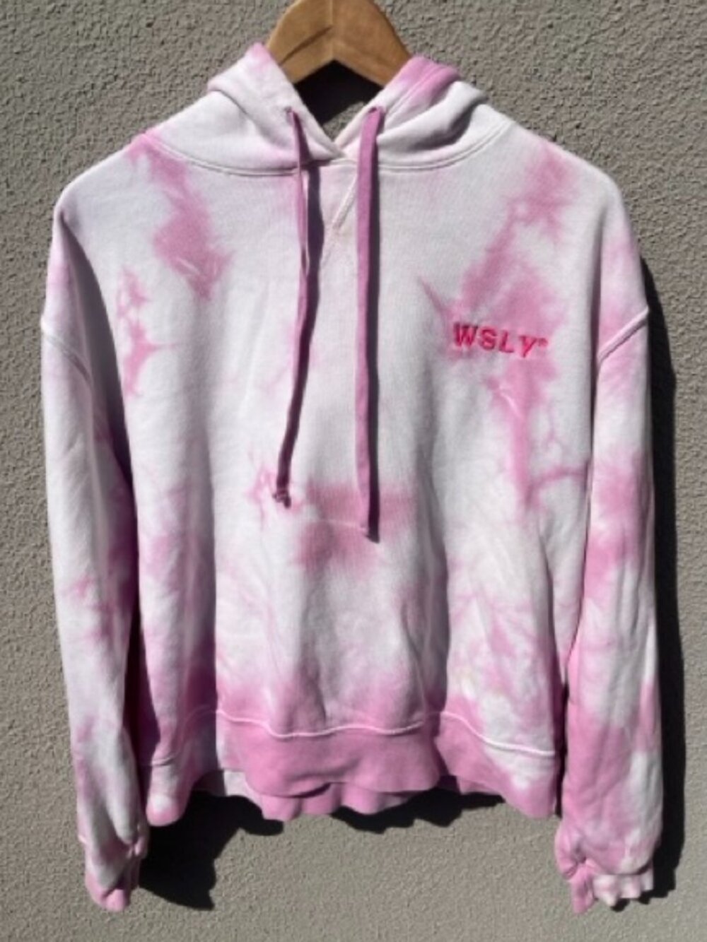 WSLY Bandier Pink Tie Dye Ecosoft Classic Hoodie Pullover Sweatshirt M